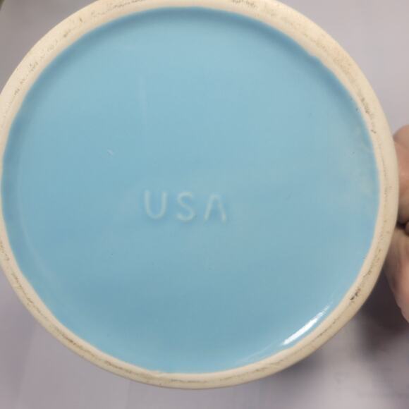 Vintage Cameron/Cronin Pottery Dutch Blue Tulip Pitcher, Ice Lip Chip - Picture 5 of 7